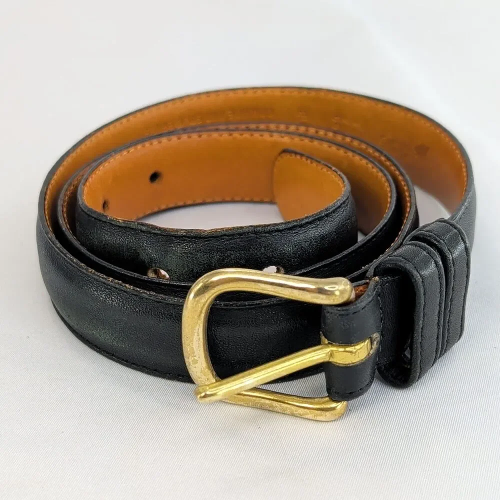 Vintage Coach 6600 Belt Mens Size 34 Black Glove Tanned Cowhide Leather USA Made